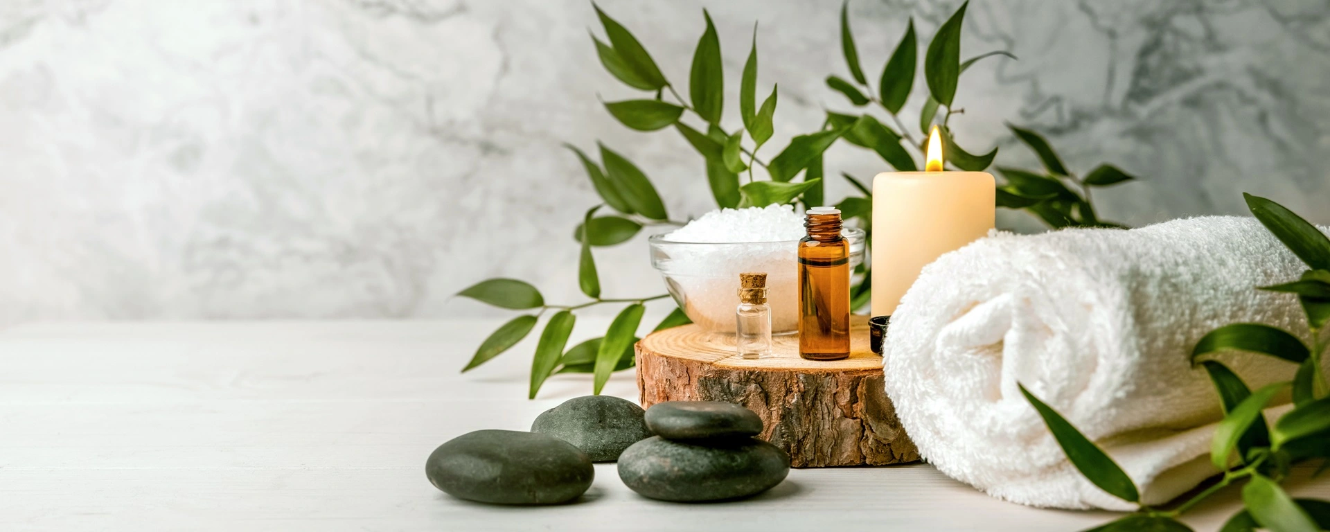 a group of objects on a wood surface